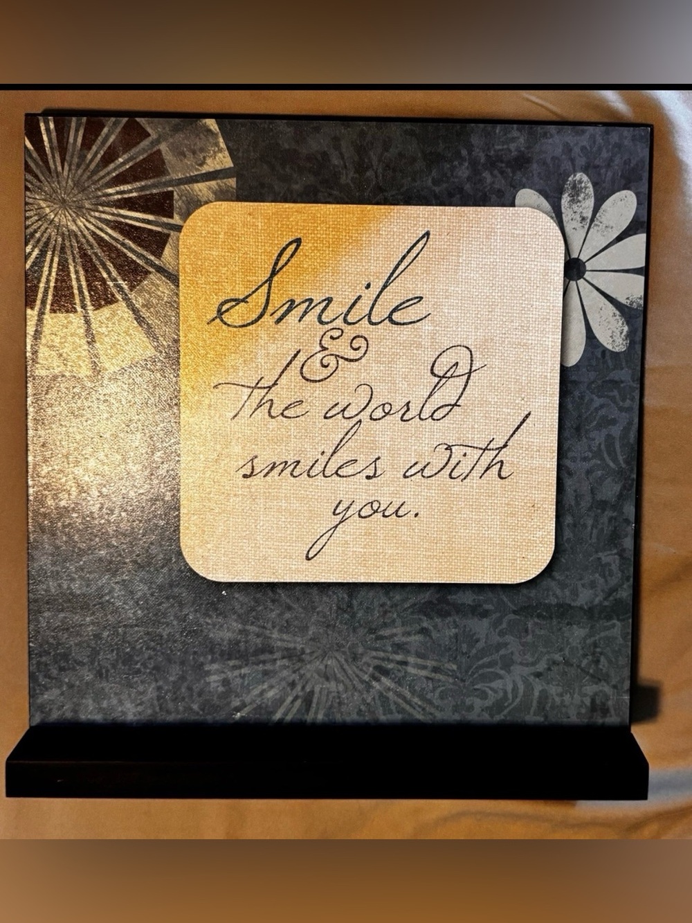 12 Inch Plaque With Stand Inspirational Decor Smile Encouragement